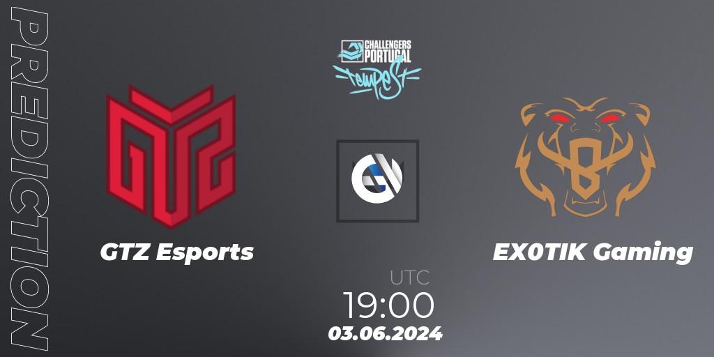 Pronóstico GTZ Esports - EX0TIK Gaming. 03.06.2024 at 18:00, VALORANT, VALORANT Challengers 2024 Portugal: Tempest Split 2