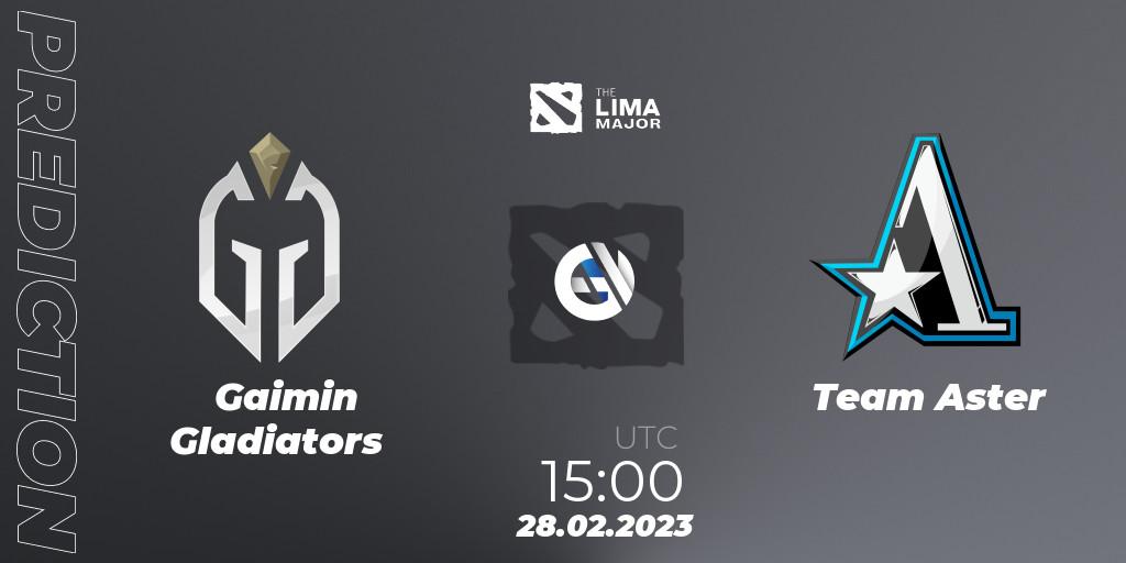 Pronóstico Gaimin Gladiators - Team Aster. 28.02.2023 at 16:00, Dota 2, The Lima Major 2023