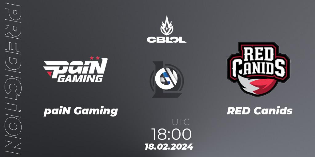 Pronóstico paiN Gaming - RED Canids. 18.02.24, LoL, CBLOL Split 1 2024 - Group Stage