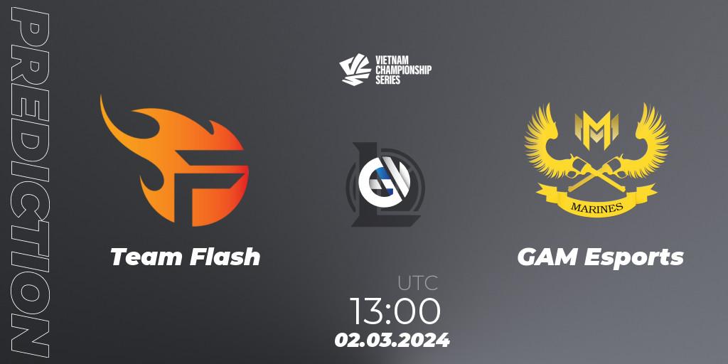 Pronóstico Team Flash - GAM Esports. 02.03.24, LoL, VCS Dawn 2024 - Group Stage