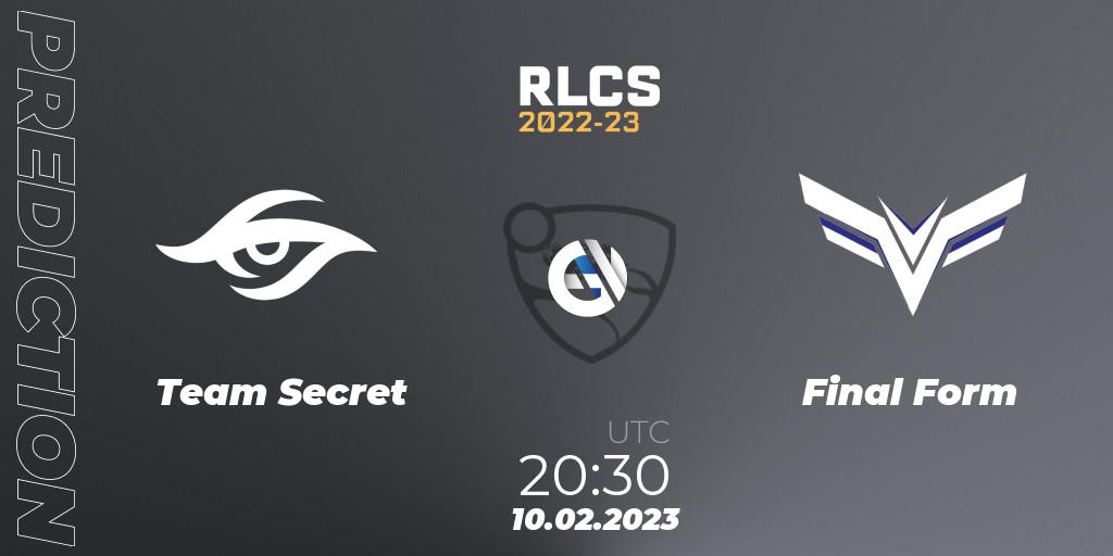 Pronóstico Team Secret - Final Form. 10.02.2023 at 20:30, Rocket League, RLCS 2022-23 - Winter: South America Regional 2 - Winter Cup