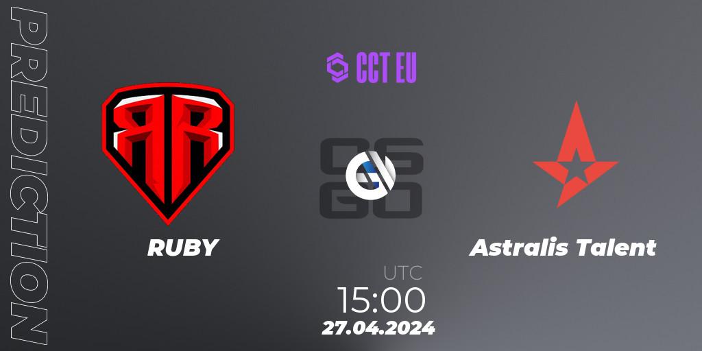 Pronóstico RUBY - Astralis Talent. 27.04.24, CS2 (CS:GO), CCT Season 2 Europe Series 2 Closed Qualifier