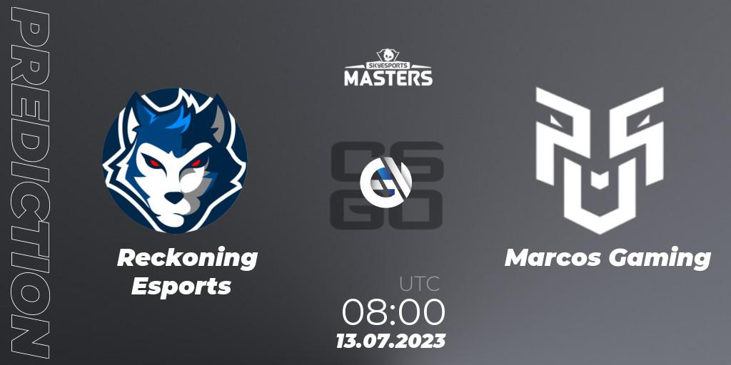Pronóstico Reckoning Esports - Marcos Gaming. 13.07.2023 at 08:00, Counter-Strike (CS2), Skyesports Masters 2023: Regular Season