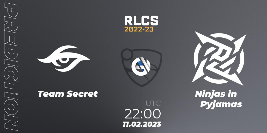 Pronóstico Team Secret - Ninjas in Pyjamas. 11.02.2023 at 21:35, Rocket League, RLCS 2022-23 - Winter: South America Regional 2 - Winter Cup