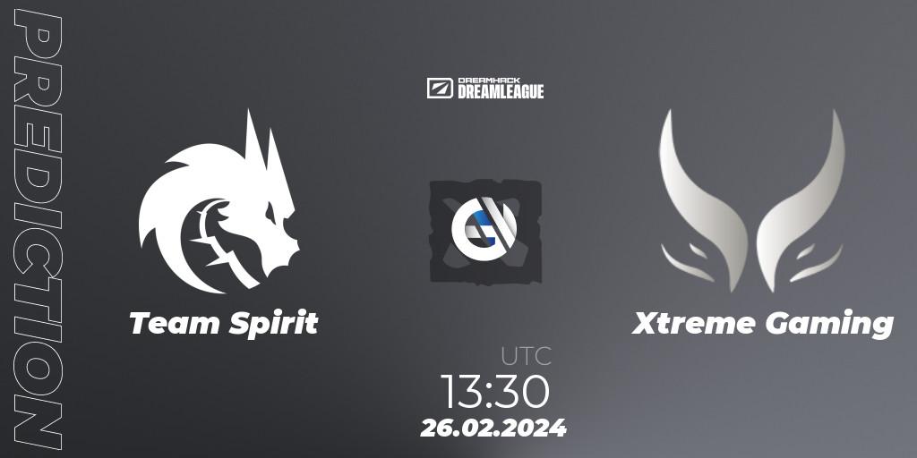 Pronóstico Team Spirit - Xtreme Gaming. 26.02.2024 at 13:25, Dota 2, DreamLeague Season 22