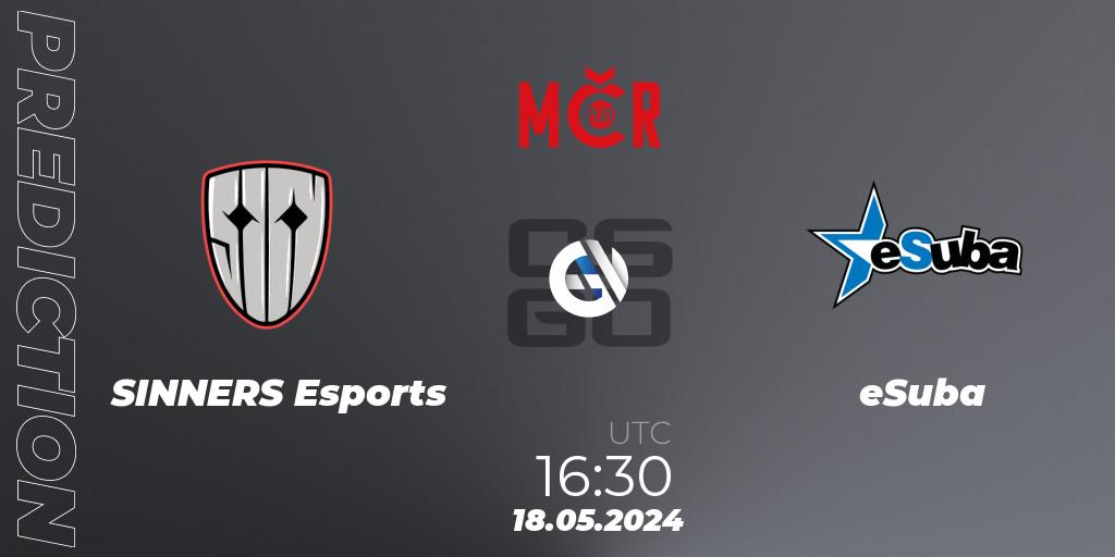 Pronóstico SINNERS Esports - eSuba. 18.05.2024 at 16:30, Counter-Strike (CS2), Tipsport Cup Spring 2024: Online Stage