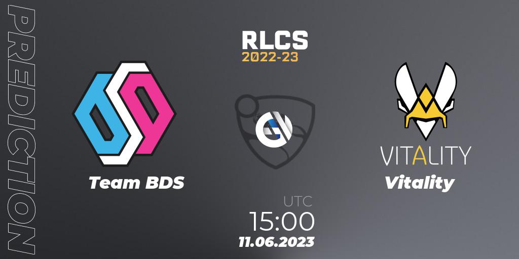 Pronóstico Team BDS - Vitality. 11.06.2023 at 15:00, Rocket League, RLCS 2022-23 - Spring: Europe Regional 3 - Spring Invitational