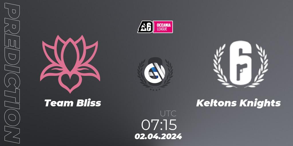 Pronóstico Team Bliss - Keltons Knights. 02.04.24, Rainbow Six, Oceania League 2024 - Stage 1