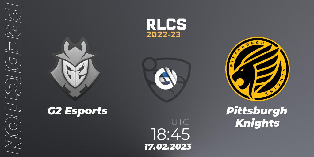 Pronóstico G2 Esports - Pittsburgh Knights. 17.02.2023 at 18:45, Rocket League, RLCS 2022-23 - Winter: North America Regional 2 - Winter Cup