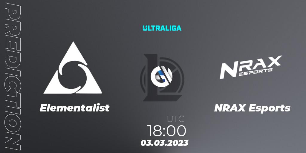Pronóstico Elementalist - NRAX Esports. 03.03.2023 at 18:00, LoL, Ultraliga 2nd Division Season 6