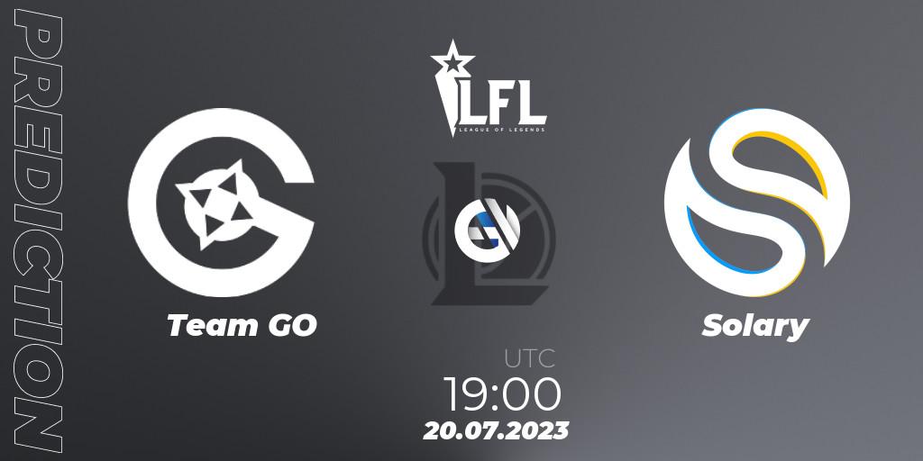 Pronóstico Team GO - Solary. 20.07.2023 at 19:30, LoL, LFL Summer 2023 - Group Stage