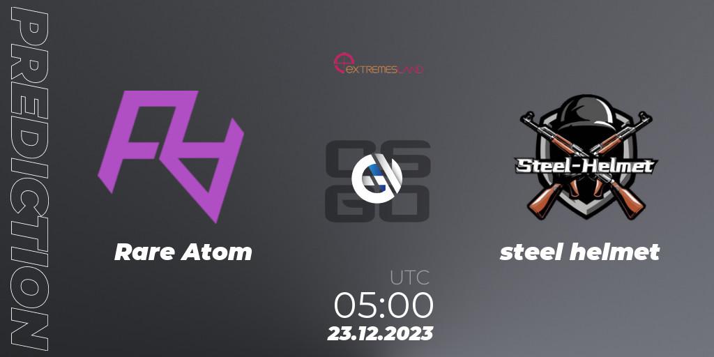Pronóstico Rare Atom - steel helmet. 23.12.2023 at 05:00, Counter-Strike (CS2), eXTREMESLAND 2023: Chinese Qualifier