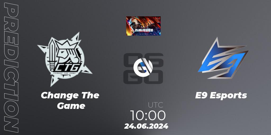 Pronóstico Change The Game - E9 Esports. 24.06.2024 at 10:00, Counter-Strike (CS2), QU Pro League