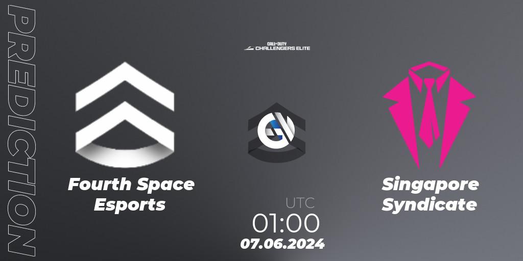 Pronóstico Fourth Space Esports - Singapore Syndicate. 07.06.2024 at 00:00, Call of Duty, Call of Duty Challengers 2024 - Elite 3: NA