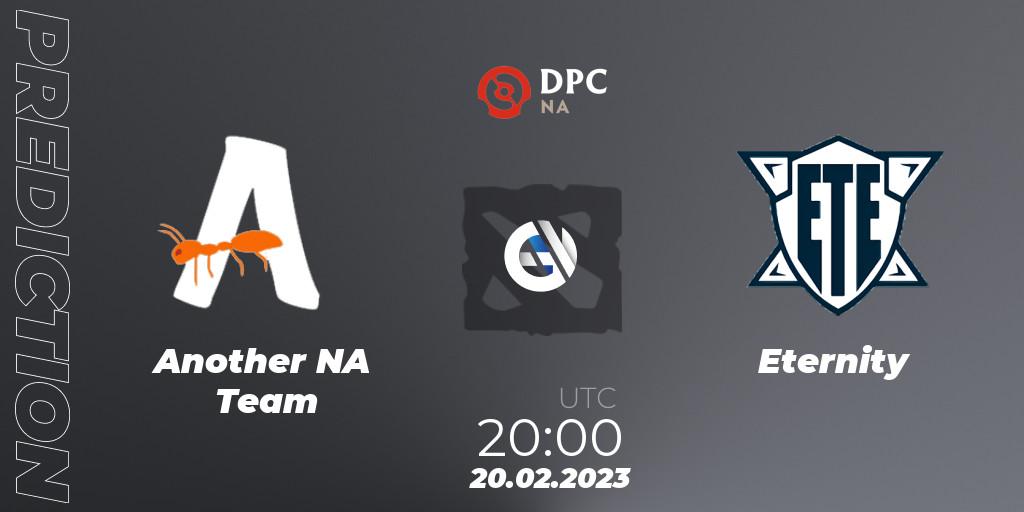 Pronóstico Another NA Team - Eternity. 20.02.2023 at 19:59, Dota 2, DPC 2022/2023 Winter Tour 1: NA Division II (Lower)