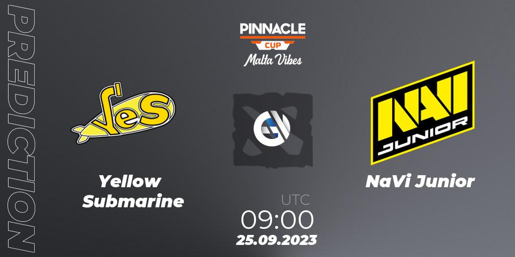 Pronóstico Yellow Submarine - NaVi Junior. 25.09.2023 at 09:02, Dota 2, Pinnacle Cup: Malta Vibes #4