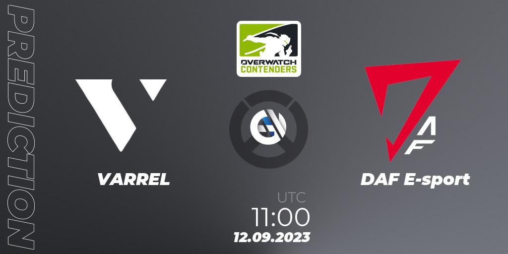 Pronóstico VARREL - DAF E-sport. 12.09.2023 at 11:00, Overwatch, Overwatch Contenders 2023 Fall Series: Asia Pacific