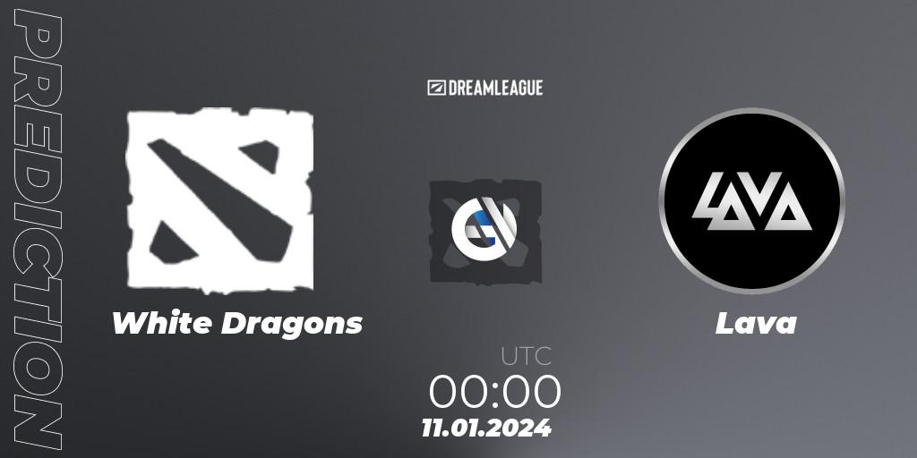Pronóstico White Dragons - Lava. 11.01.2024 at 00:00, Dota 2, DreamLeague Season 22: South America Open Qualifier #1