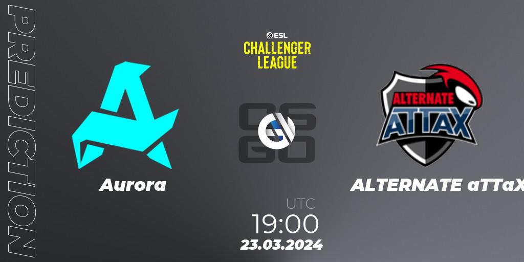 Pronóstico Aurora - ALTERNATE aTTaX. 23.03.24, CS2 (CS:GO), ESL Challenger League Season 47: Europe