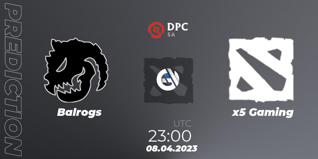 Pronóstico Balrogs - x5 Gaming. 08.04.23, Dota 2, DPC 2023 Tour 2: SA Division II (Lower)