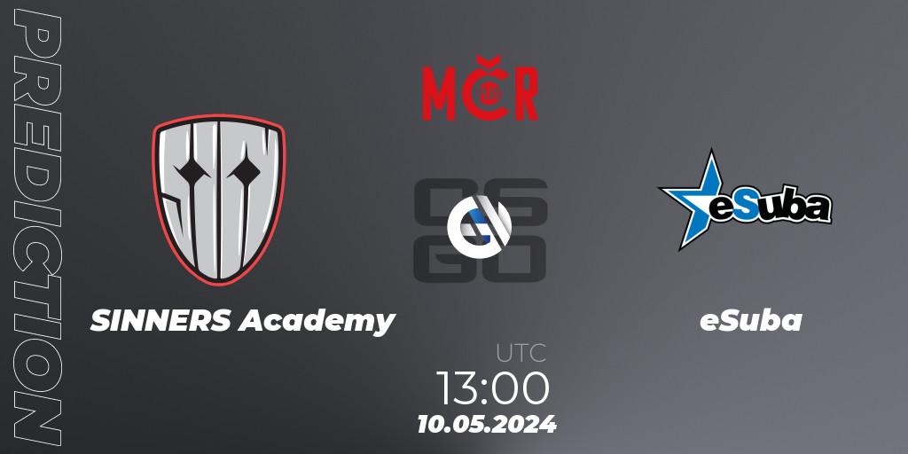 Pronóstico SINNERS Academy - eSuba. 10.05.2024 at 13:00, Counter-Strike (CS2), Tipsport Cup Spring 2024: Closed Qualifier