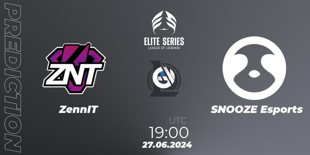 Pronóstico ZennIT - SNOOZE Esports. 27.06.2024 at 19:00, LoL, Elite Series Summer 2024