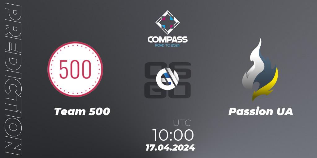Pronóstico Team 500 - Passion UA. 16.04.24, CS2 (CS:GO), YaLLa Compass Spring 2024