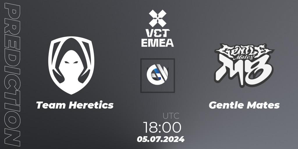 Pronóstico Team Heretics - Gentle Mates. 05.07.2024 at 19:00, VALORANT, VALORANT Champions Tour 2024: EMEA League - Stage 2 - Group Stage