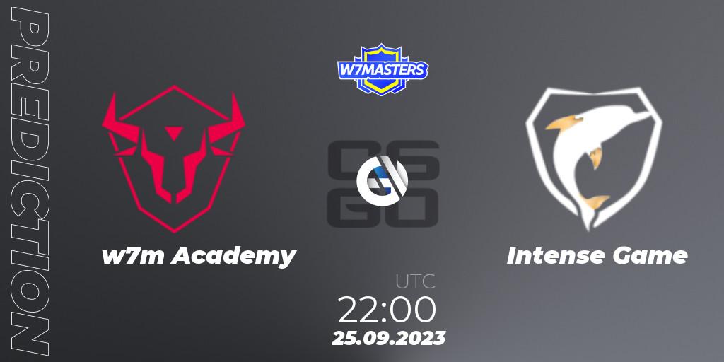Pronóstico w7m Academy - Intense Game. 25.09.2023 at 22:00, Counter-Strike (CS2), W7Masters