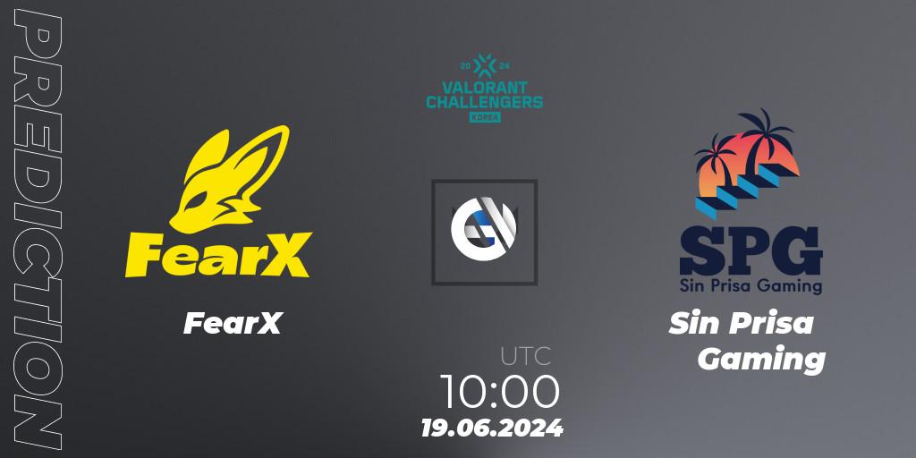 Pronóstico FearX - Sin Prisa Gaming. 19.06.2024 at 09:00, VALORANT, VALORANT Challengers 2024 Korea: Split 2