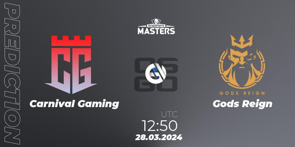 Pronóstico Carnival Gaming - Gods Reign. 28.03.24, CS2 (CS:GO), Skyesports Masters 2024: Indian Qualifier