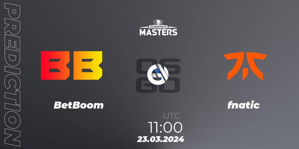 Pronóstico BetBoom - fnatic. 23.03.24, CS2 (CS:GO), Skyesports Masters 2024: European Qualifier