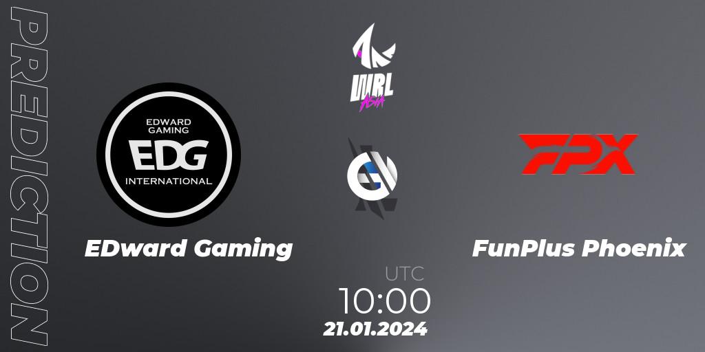 Pronóstico EDward Gaming - FunPlus Phoenix. 21.01.2024 at 10:00, Wild Rift, WRL Asia 2023 - Season 2: China Conference