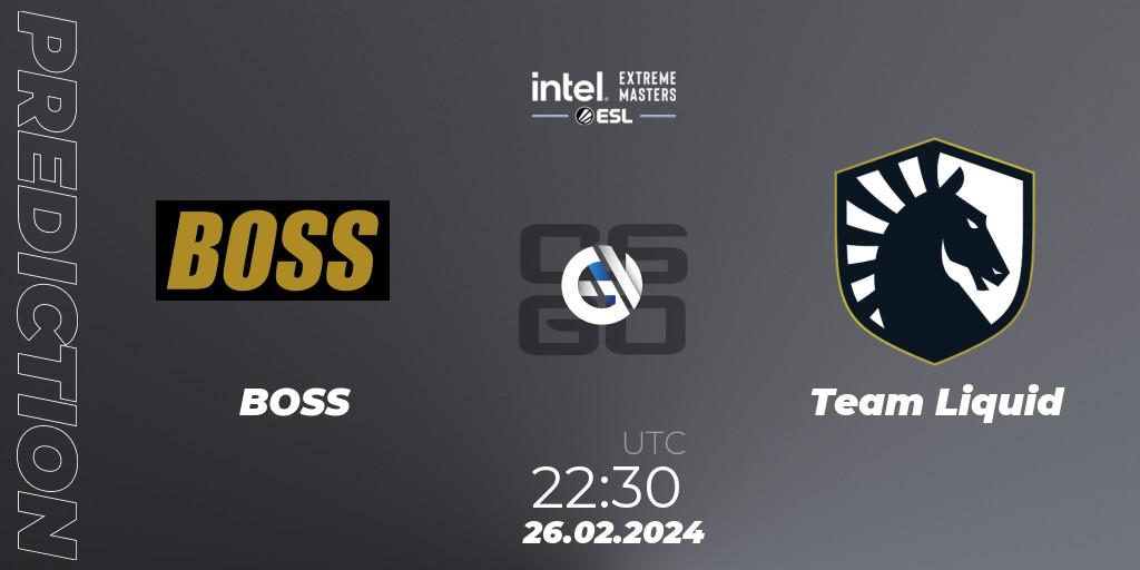 Pronóstico BOSS - Team Liquid. 26.02.24, CS2 (CS:GO), Intel Extreme Masters Dallas 2024: North American Closed Qualifier