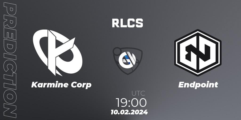 Pronóstico Karmine Corp - Endpoint. 10.02.2024 at 19:00, Rocket League, RLCS 2024 - Major 1: Europe Open Qualifier 1