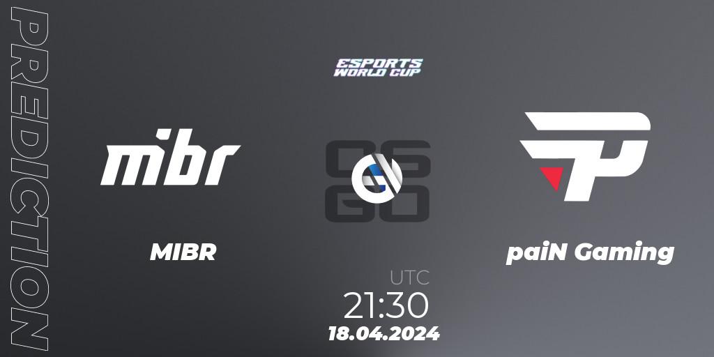 Pronóstico MIBR - paiN Gaming. 18.04.24, CS2 (CS:GO), Esports World Cup 2024: South American Closed Qualifier