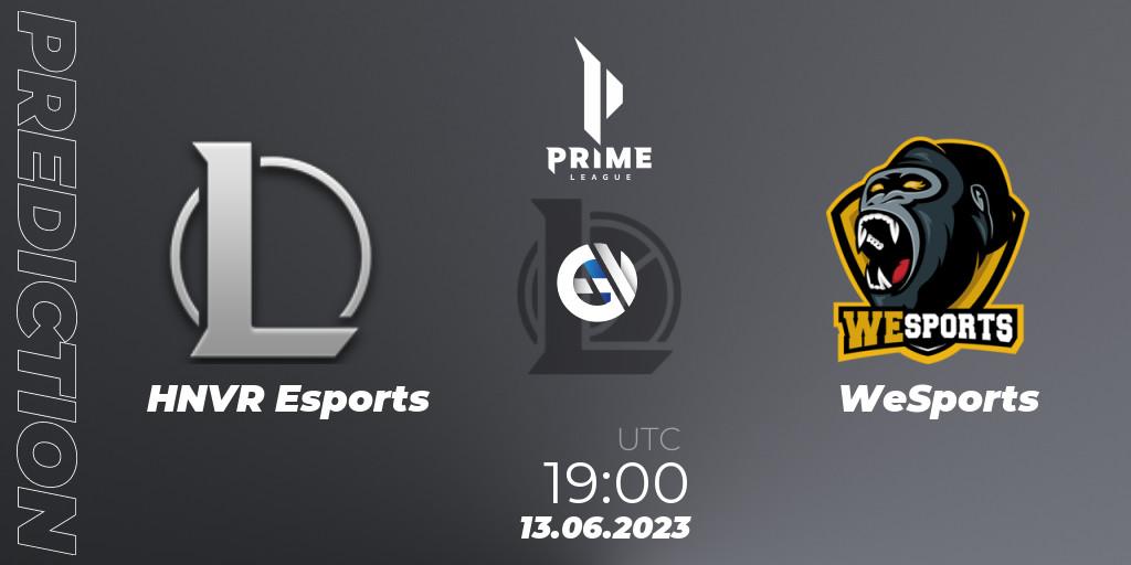 Pronóstico HNVR Esports - WeSports. 13.06.2023 at 19:00, LoL, Prime League 2nd Division Summer 2023