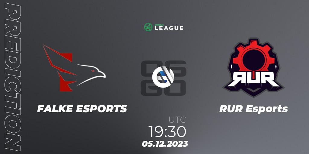 Pronóstico FALKE ESPORTS - RUR Esports. 05.12.2023 at 19:30, Counter-Strike (CS2), ESEA Season 47: Main Division - Europe