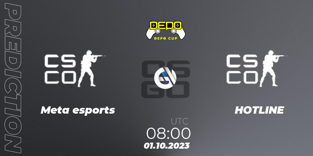 Pronóstico Meta esports - HOTLINE. 01.10.2023 at 08:00, Counter-Strike (CS2), FRAG Depo Cup