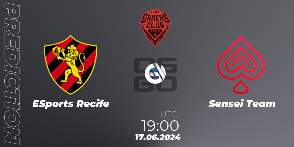Pronóstico ESports Recife - Sensei Team. 17.06.2024 at 19:00, Counter-Strike (CS2), Gamers Club Liga Série A: June 2024