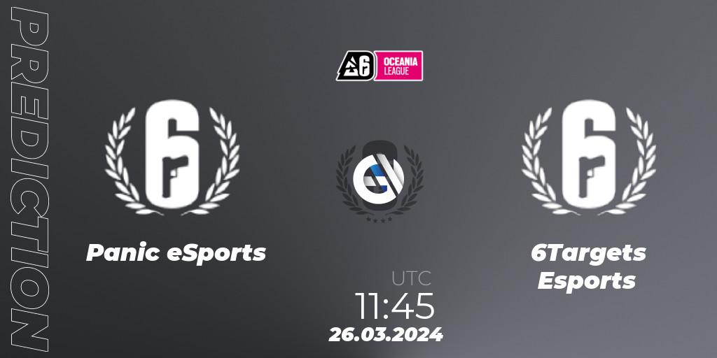 Pronóstico Panic eSports - 6Targets Esports. 26.03.2024 at 10:45, Rainbow Six, Oceania League 2024 - Stage 1