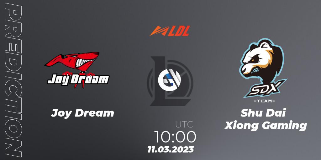 Pronóstico Joy Dream - Shu Dai Xiong Gaming. 11.03.23, LoL, LDL 2023 - Regular Season