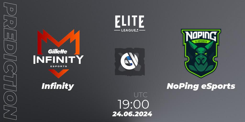 Pronóstico Infinity - NoPing eSports. 24.06.2024 at 18:00, Dota 2, Elite League Season 2: South America Closed Qualifier
