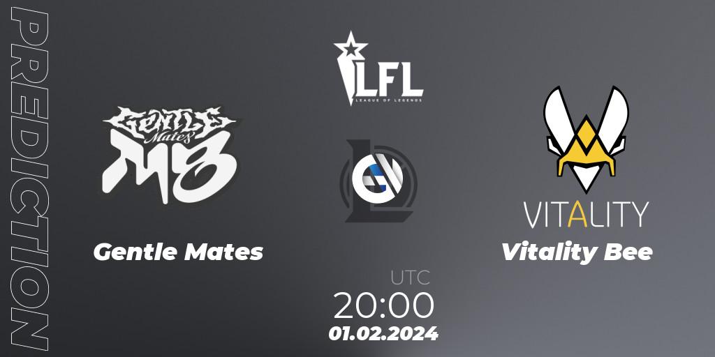 Pronóstico Gentle Mates - Vitality Bee. 01.02.2024 at 20:00, LoL, LFL Spring 2024