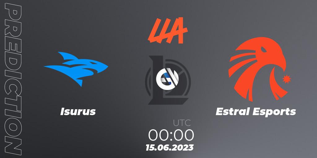 Pronóstico Isurus - Estral Esports. 15.06.2023 at 00:00, LoL, LLA Closing 2023 - Group Stage