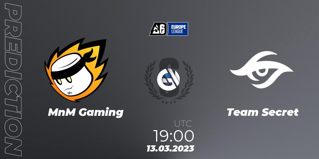 Pronóstico MnM Gaming - Team Secret. 13.03.2023 at 18:15, Rainbow Six, Europe League 2023 - Stage 1