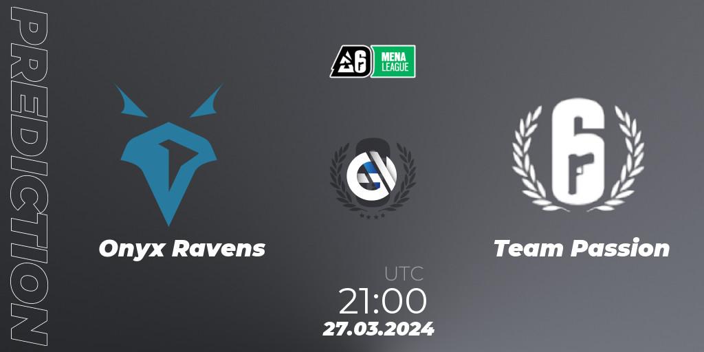 Pronóstico Onyx Ravens - Team Passion. 27.03.2024 at 21:00, Rainbow Six, MENA League 2024 - Stage 1