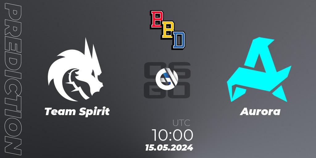 Pronóstico Team Spirit - Aurora. 15.05.2024 at 10:00, Counter-Strike (CS2), BetBoom Dacha Belgrade 2024