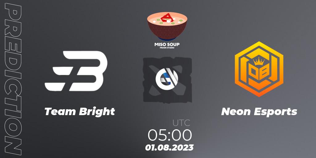 Pronóstico Team Bright - Neon Esports. 01.08.2023 at 05:13, Dota 2, Moon Studio Miso Soup