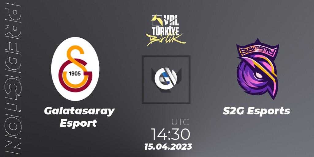 Pronóstico Galatasaray Esport - S2G Esports. 15.04.2023 at 15:15, VALORANT, VALORANT Challengers 2023: Turkey Split 2 - Regular Season